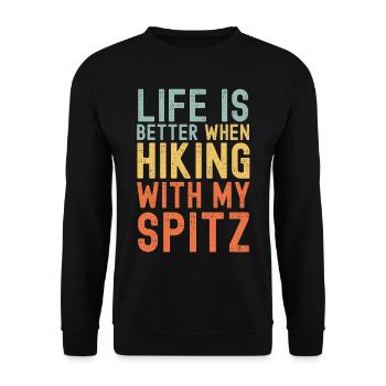 Spitz Wanderhund retro - Unisex Pullover - Schwarz - Vorne - Alina (178cm) & Michal (187cm)