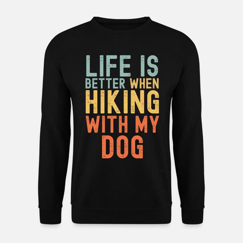 Hund Wanderhund retro - Unisex Pullover - Schwarz