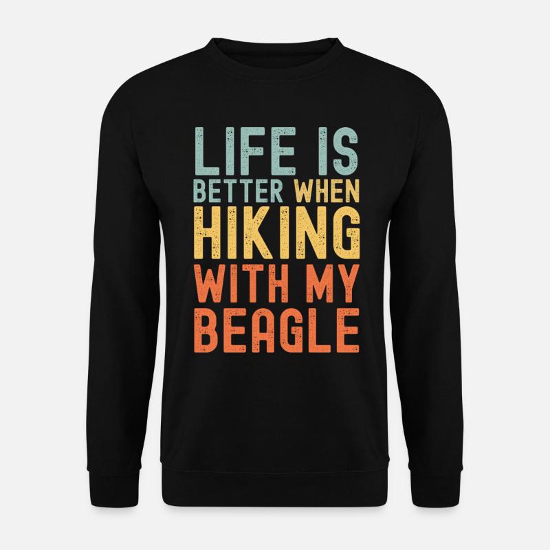 Beagle Hiking dog retro - Unisex Sweatshirt - black