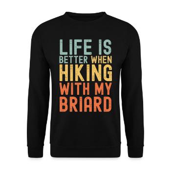 Briard Wanderhund retro - Unisex Pullover - Schwarz - Vorne - Alina (178cm) & Michal (187cm)