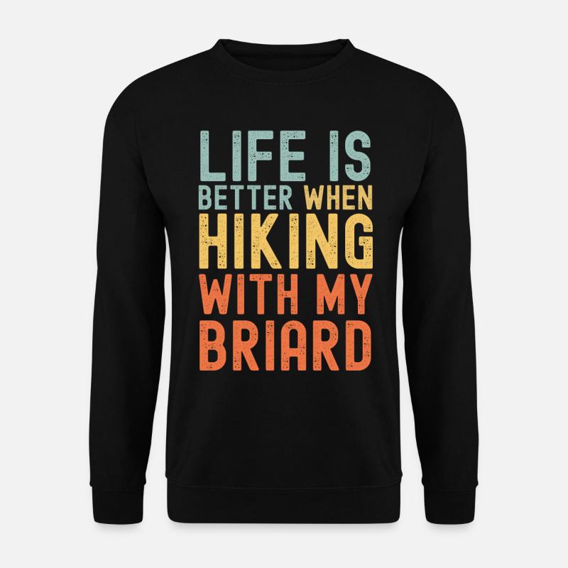 Briard Wanderhund retro - Unisex Pullover - Schwarz
