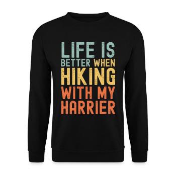 Harrier Wanderhund retro - Unisex Pullover - Schwarz - Vorne - Alina (178cm) & Michal (187cm)