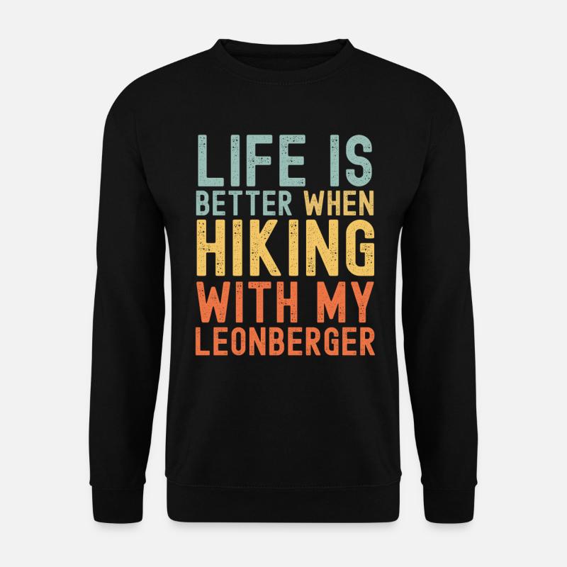 Leonberger Wanderhund retro - Unisex Pullover - Schwarz