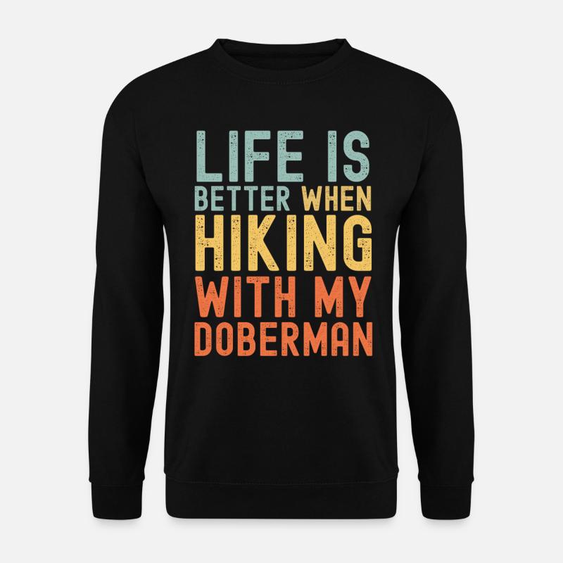 Dobermann Wanderhund retro - Unisex Pullover - Schwarz