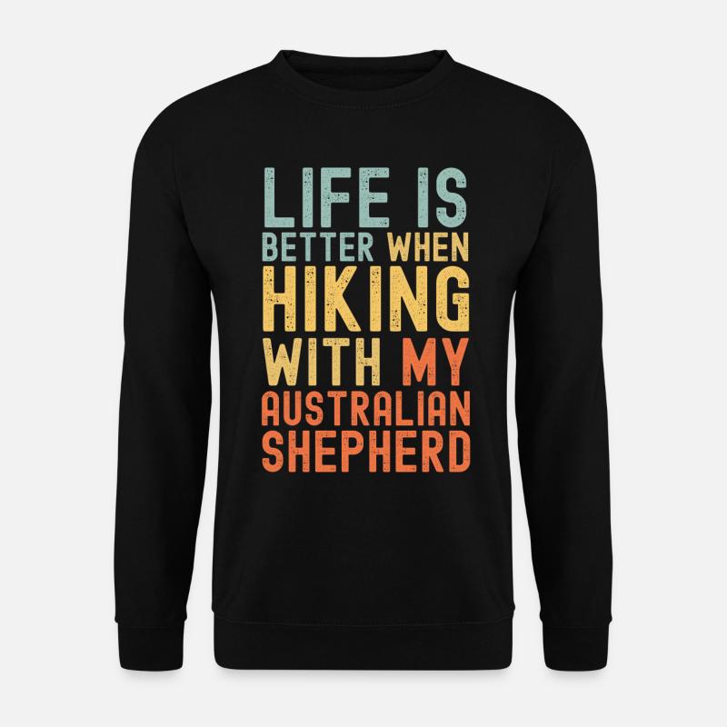 Australischer Schäferhund Wanderhund retro - Unisex Pullover - Schwarz