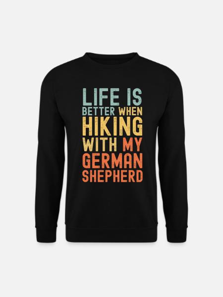 German-Shepherd Hiking dog retro - Unisex Sweatshirt - black