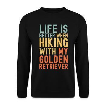 Golden Retriever Hiking dog retro - Unisex Sweatshirt - black - Front - Alina (178cm) & Michal (187cm)