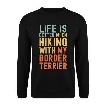 Border-Terrier Chien de randonnée rétro - Sweat-shirt Unisexe - noir - Devant - Alina (178cm) & Michal (187cm)
