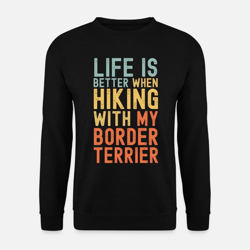 Border-Terrier Wanderhund retro - Unisex Pullover - Schwarz