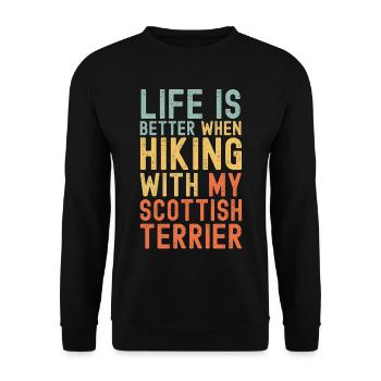 Scottish-Terrier Chien de randonnée rétro - Sweat-shirt Unisexe - noir - Devant - Alina (178cm) & Michal (187cm)