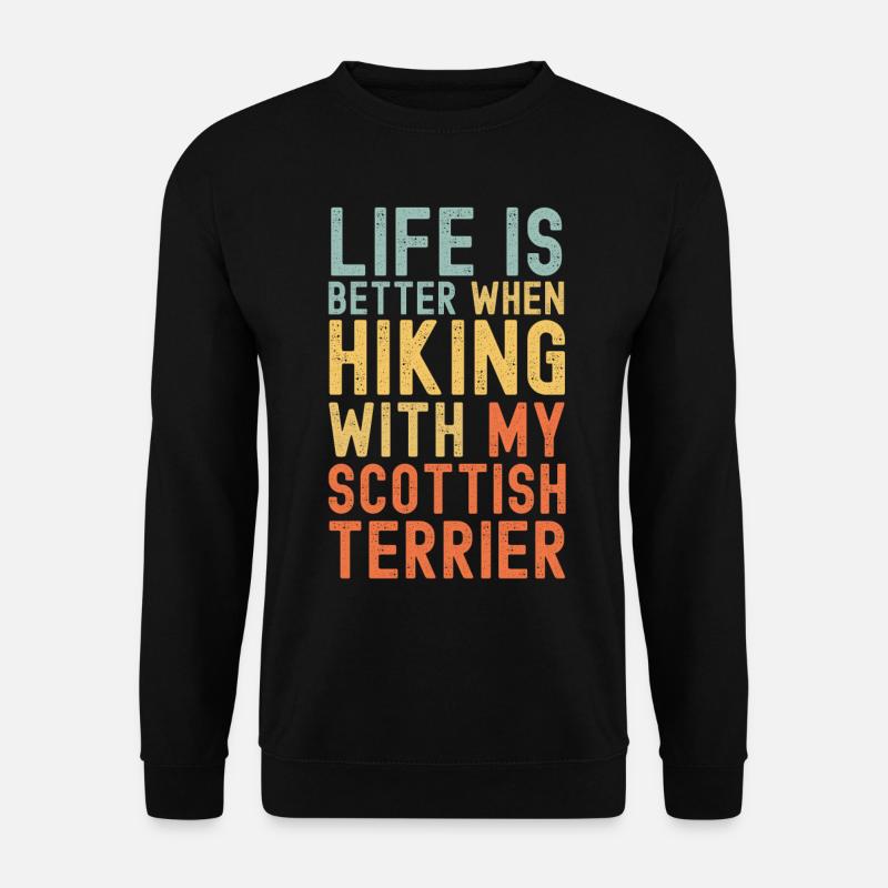 Scottish-Terrier Wanderhund retro - Unisex Pullover - Schwarz