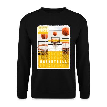 Basketteur Basketteur Basket Dunking Sport Vintage - Sweat-shirt Unisexe - noir - Devant - Alina (178cm) & Michal (187cm)