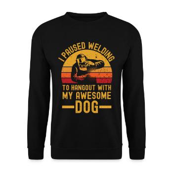 Welding and dog retro vintage - Unisex Sweatshirt - black - Front - Alina (178cm) & Michal (187cm)