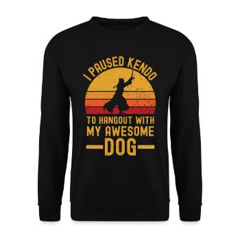 Kendo and dog retro vintage - Unisex Sweatshirt - black - Front - Alina (178cm) & Michal (187cm)