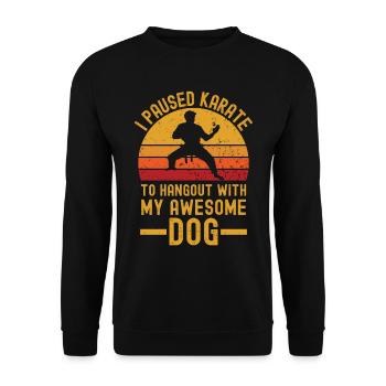 Karaté et chien rétro vintage - Sweat-shirt Unisexe - noir - Devant - Alina (178cm) & Michal (187cm)