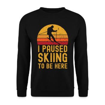 Ski rétro vintage - Sweat-shirt Unisexe - noir - Devant - Alina (178cm) & Michal (187cm)