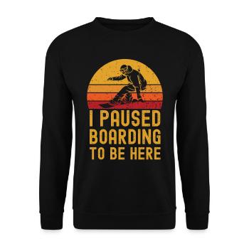 Snowboarden retro vintage - Unisex Pullover - Schwarz - Vorne - Alina (178cm) & Michal (187cm)