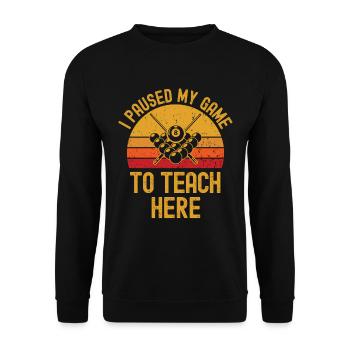 Billard und Lehrer retro vintage - Unisex Pullover - Schwarz - Vorne - Alina (178cm) & Michal (187cm)