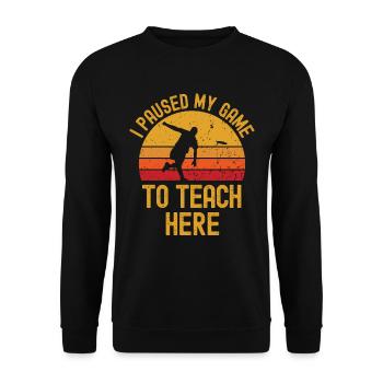 Frisbee and teacher retro vintage - Unisex Sweatshirt - black - Front - Alina (178cm) & Michal (187cm)