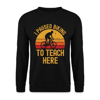 Mountain biking and instructors retro vintage - Unisex Sweatshirt - black - Front - Alina (178cm) & Michal (187cm)