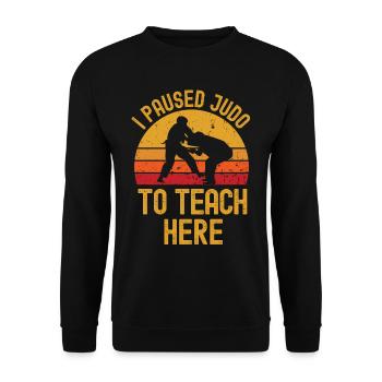 Judo and teacher retro vintage - Unisex Sweatshirt - black - Front - Alina (178cm) & Michal (187cm)