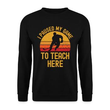 Hockey sur glace et professeurs rétro vintage - Sweat-shirt Unisexe - noir - Devant - Alina (178cm) & Michal (187cm)