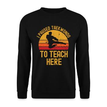 Taekwondo und Lehrer retro vintage - Unisex Pullover - Schwarz - Vorne - Alina (178cm) & Michal (187cm)