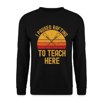 Rafting und Lehrer retro vintage - Unisex Pullover - Schwarz - Vorne - Alina (178cm) & Michal (187cm)