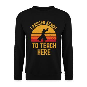 Kendo and teacher retro vintage - Unisex Sweatshirt - black - Front - Alina (178cm) & Michal (187cm)