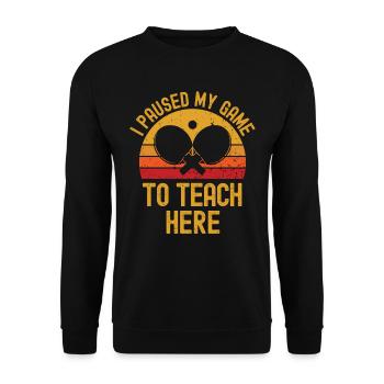 Tennis de table et cours rétro vintage - Sweat-shirt Unisexe - noir - Devant - Alina (178cm) & Michal (187cm)