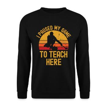 Curling and teacher retro vintage - Unisex Sweatshirt - black - Front - Alina (178cm) & Michal (187cm)