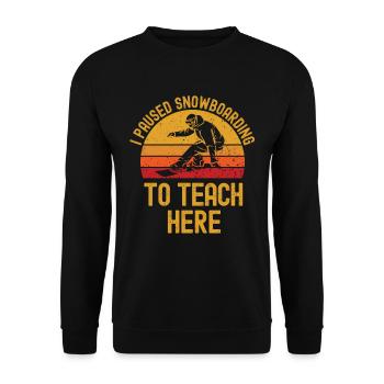 Snowboarden und Lehrer retro vintage - Unisex Pullover - Schwarz - Vorne - Alina (178cm) & Michal (187cm)