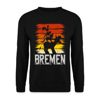 Brême Allemagne City Skyline Vintage Retro - Sweat-shirt Unisexe - noir - Devant - Alina (178cm) & Michal (187cm)