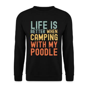 Caniche Camping rétro vintage - Sweat-shirt Unisexe - noir - Devant - Alina (178cm) & Michal (187cm)