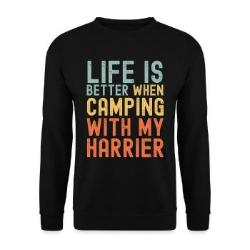 Harrier Camping retro vintage - Unisex Sweatshirt - black - Front - Alina (178cm) & Michal (187cm)