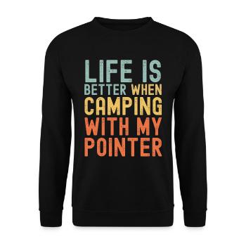 Pointer Camping retro vintage - Unisex Sweatshirt - black - Front - Alina (178cm) & Michal (187cm)