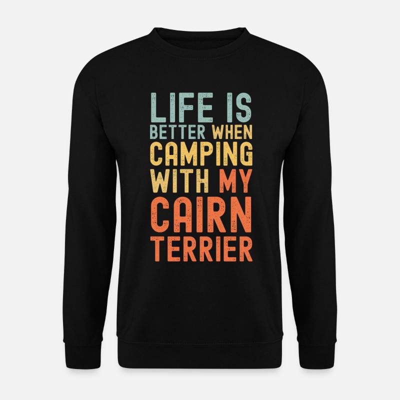 Cairn Terrier Camping retro vintage - Unisex Pullover - Schwarz