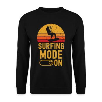 Kitesurfen Mode on retro vintage - Unisex Pullover - Schwarz - Vorne - Alina (178cm) & Michal (187cm)