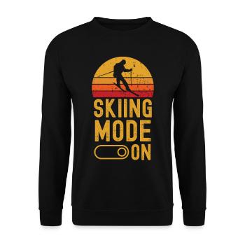Ski Mode on retro vintage - Unisex Pullover - Schwarz - Vorne - Alina (178cm) & Michal (187cm)