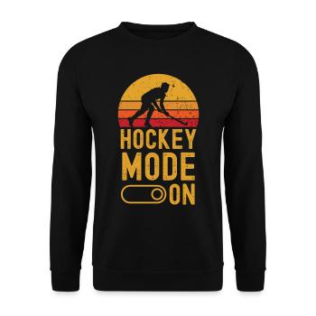 Feldhockey Mode on retro vintage - Unisex Pullover - Schwarz - Vorne - Alina (178cm) & Michal (187cm)