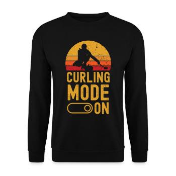 Curling Mode on retro vintage - Unisex Sweatshirt - black - Front - Alina (178cm) & Michal (187cm)