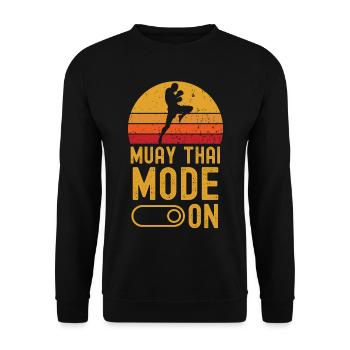 Muay Thai Fashion on retro vintage - Unisex Sweatshirt - black - Front - Alina (178cm) & Michal (187cm)