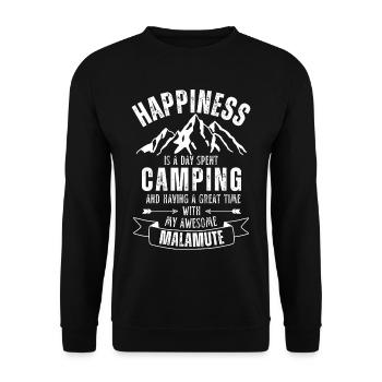 Camping and Malamute - Unisex Sweatshirt - black - Front - Alina (178cm) & Michal (187cm)
