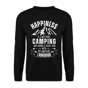 Camping und Labrador - Unisex Pullover - Schwarz - Vorne - Alina (178cm) & Michal (187cm)