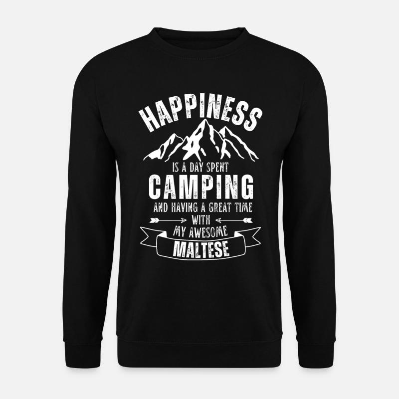 Camping and Maltese - Unisex Sweatshirt - black