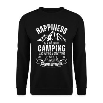 Camping et Golden Retrievers - Sweat-shirt Unisexe - noir - Devant - Alina (178cm) & Michal (187cm)