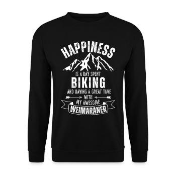 Cyclisme et Weimaraner - Sweat-shirt Unisexe - noir - Devant - Alina (178cm) & Michal (187cm)