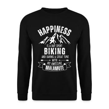 Cycling and Malamute - Unisex Sweatshirt - black - Front - Alina (178cm) & Michal (187cm)