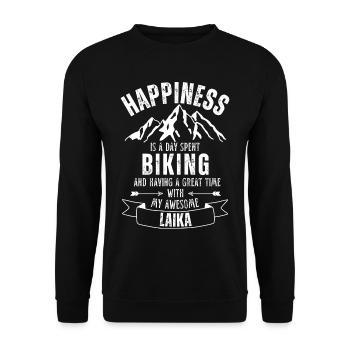 Cycling and Laika - Unisex Sweatshirt - black - Front - Alina (178cm) & Michal (187cm)