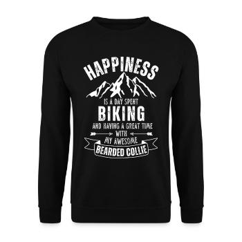 Cyclisme et Bearded-Collie - Sweat-shirt Unisexe - noir - Devant - Alina (178cm) & Michal (187cm)